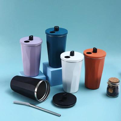 Ly Giữ Nhiệt Phong Cách Trẻ Trung, Chất Liệu Inox304, Giữ Nóng Lạnh, Kèm Ống Hút , Có Nắp Đậy Và Ron Cao Su Chống Tràn , Chống Đổ - Hàng chính hãng