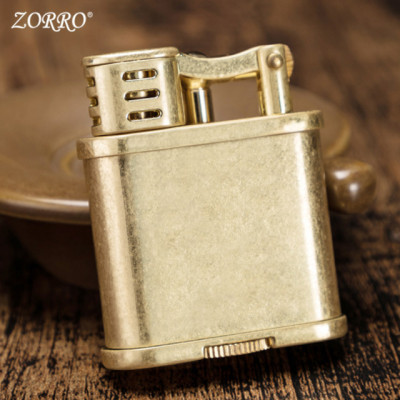 Vỏ Hột Quẹt Bật Lửa Zorro Z597-001 Thiết Kế Độc Lạ Màu Vàng Bụi - Dùng Xăng Bấc Đá