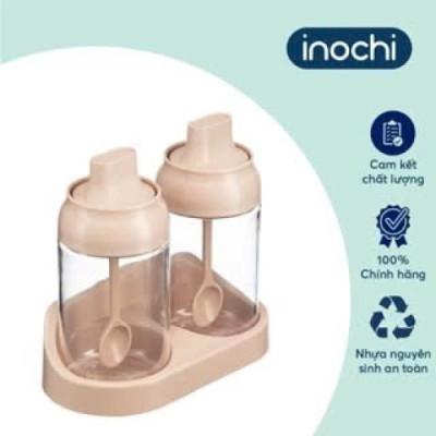 Bộ 2 hộp gia vị Tritan Yoko - Chính hãng Inochi - tiêu chuẩn nhật bản