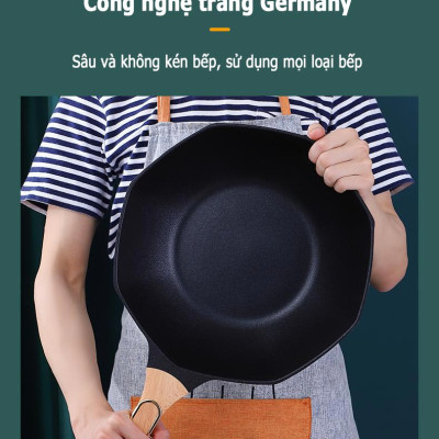 Chảo chống dính Kata CX32 dạng sâu lòng Sao Hồi siêu lớn 32cm, tráng mịn, không kén bếp, sử dụng được với bếp từ, hàng chính hãng