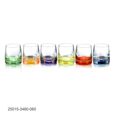 Bộ 6 ly uống rượu mạnh pha lê màu Tiệp khắc klaudie 060ml