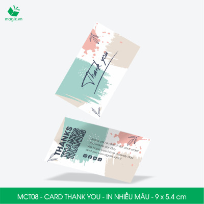 MCT08 - 9x5.4 cm - 500 Card Thank you, Thiệp cảm ơn khách hàng, card cám ơn cứng cáp sang trọng