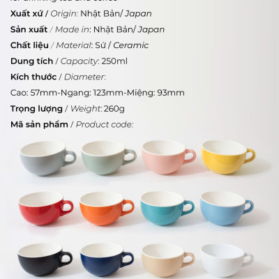 New 2024 Ly sứ Origami Latte Bowl 250ml uống trà cà phê
