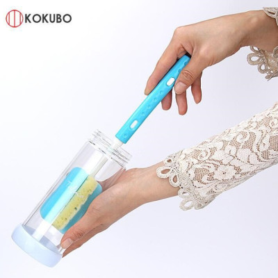 Dụng cụ cọ rửa bình nước, chai lọ cán dài Kokubo - Made in Japan