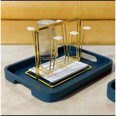 Khay đựng cốc chén màu xanh cổ vịt