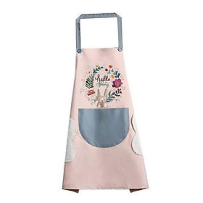 Tạp dề chống thấm có túi để điện thoại và chỗ lau tay tiện lợi, giao màu mẫu ngẫu nhiên Tạp Dề Polime Không Thấm Nước, Sạch Sẽ Cute