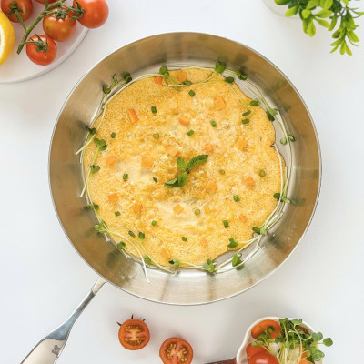 Chảo chiên rán inox 316 nguyên khối Hàn Quốc CIC68 size 20cm/24cm/26cm chống dịnh tự thân, đáy từ