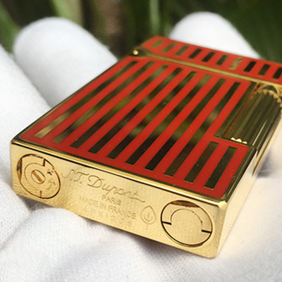 Vỏ Hột Quẹt Bật Lửa Upon Gas Đá D123V Họa Tiết Sơn Mài Hoa Văn Kẻ Dọc Đẹp Độc Lạ - Dùng Gas Đá Cao Cấp