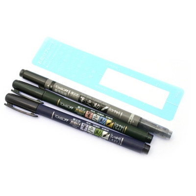 Bộ 2 Bút viết thư pháp TOMBOW FUDENOSUKE chuyên viết Hán tự Brush Lettering ( Đầu brush mềm và đầu brush cứng)