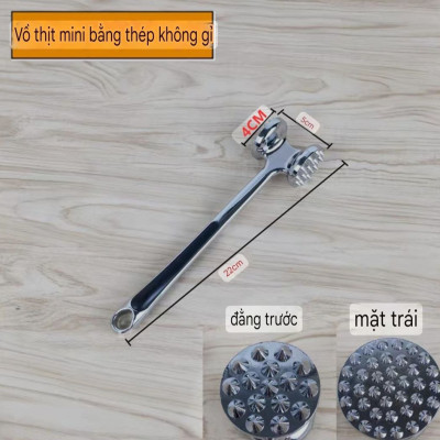 Búa Đập Thịt Dụng Cụ Nhà Bếp Bằng inox 304 búa dần thịt inox 304 liền khối cao cấp có 2 size