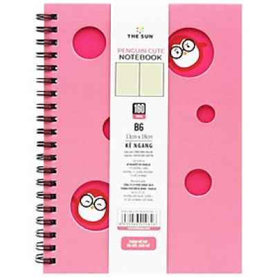 Sổ Lò Xo Bìa Cứng Penguin Cute B6 - Kẻ Ngang - 160 Trang 80gsm - The Sun 01