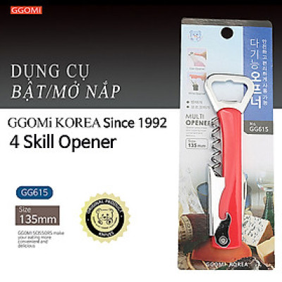 [HÀNG CHÍNH HÃNG] Dụng cụ mở nắp đa năng có tay cầm bằng ABS, phần đầu bằng thép không gỉ an toàn GGOMi Hàn Quốc GG615