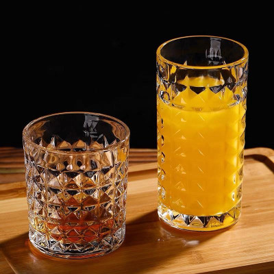 Ly thủy tinh họa tiết kim cương Heodecor C05, cốc thủy tinh uống rượu ngoại cao cấp