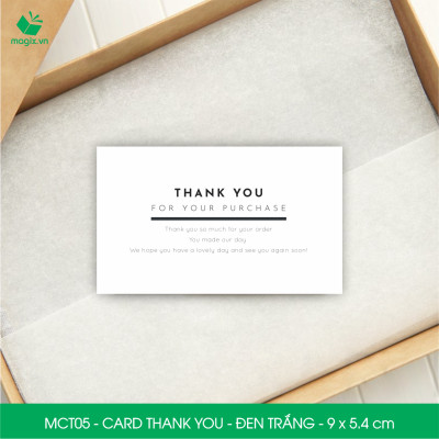 MCT05 - 9x5.4 cm - 500 Card Thank you, Thiệp cảm ơn khách hàng, card cám ơn cứng cáp sang trọng