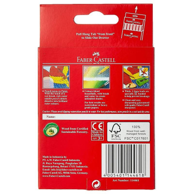 Faber-Castell-114461-Chì Màu Nước Parrot - 12 Màu Ngắn