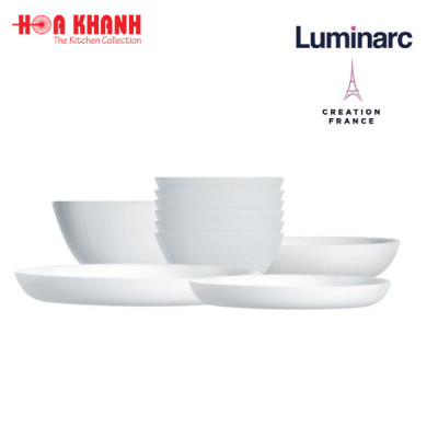 Đĩa Thủy Tinh Luminarc Diwali Lines 19cm kháng vỡ, cường lực - 1 đĩa - Q1669