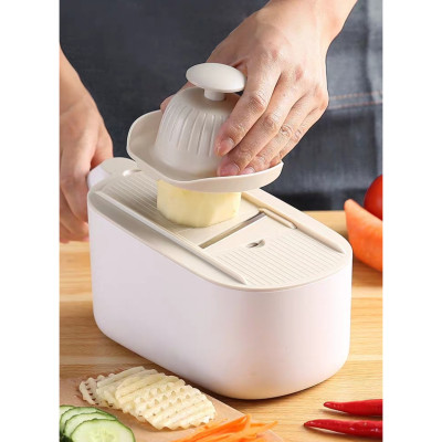 Dụng cụ rổ bào có chậu, nạo củ quả tiện lợi 3in1 Eco2021 tặng dụng cụ cắt khoai tây