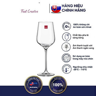 Bộ 4 ly pha lê uống vang Rona 450 ml Slovakia Czech Republic