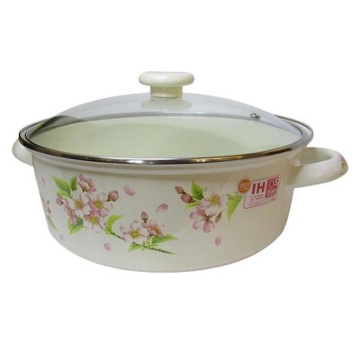 Nồi Fujihoro tráng men SYM-32G (nắp thủy tinh) 4L (đào hồng) -  Phân phối bởi CTCP ABMA VN Showroom 52 Hoàng Diệu, Q4