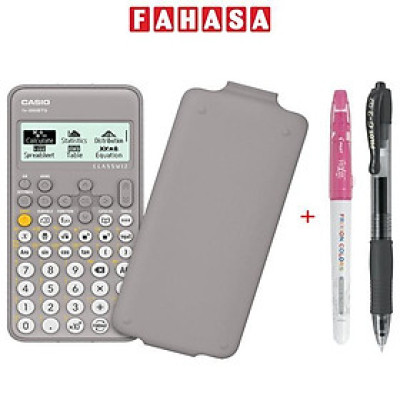 Máy Tính Casio FX-880BTG - Màu Xám + Bút Frixion Colors và G2 (Màu Mực Ngẫu Nhiên)