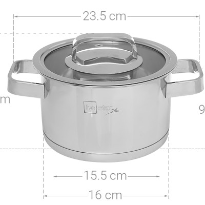 Bộ nồi và chảo chống dính vân đá inox 304 cao cấp Fivestar Plus 5 món nắp kính , tặng 1 vá canh