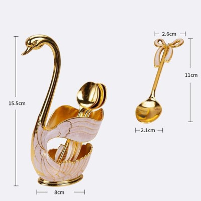 BỘ THÌA NĨA THIÊN NGA HỢP KIM ĐÍNH ĐÁ CÓ NƠ | LẴNG THIÊN NGA HỢP KIM KÈM THÌA HOẶC RĨA MẠ VÀNG CAO CẤP