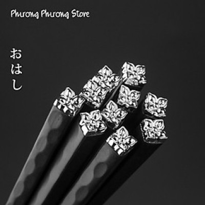 COMBO SÉT 5 ĐÔI ĐŨA HOA ANH ĐÀO KHẢM VÀNG KHẢM BẠC CHẤT LIỆU SỢI THỦY TINH CHỊU NHIỆT CAO CẤP