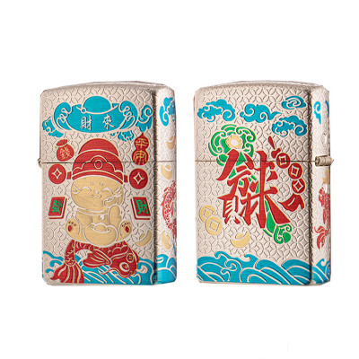 Vỏ Hột Quẹt Bật Lửa Xăng Đá Zorro Z2-111 Hình Mèo Thần Tài May Mắn Tài Lộc Phiên Bản Mới