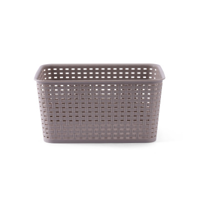 Giỏ nhựa mây tre đan đựng đồ có nắp đậy, giỏ đựng đồ đa năng, rổ nhựa (28.5*20*13.8cm). Phân phối bởi Cobi Home.