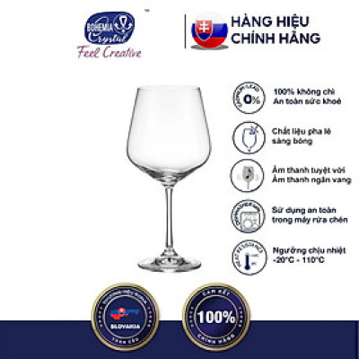 Ly pha lê uống vang 570 ml Bohemia Tiệp Khắc
