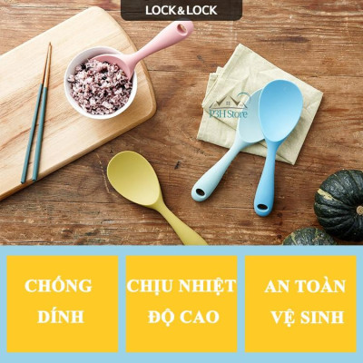 Muôi múc cơm vá xới cơm Lock&Lock bằng nhựa bọc Silicone chịu nhiệt độ cao CKT207