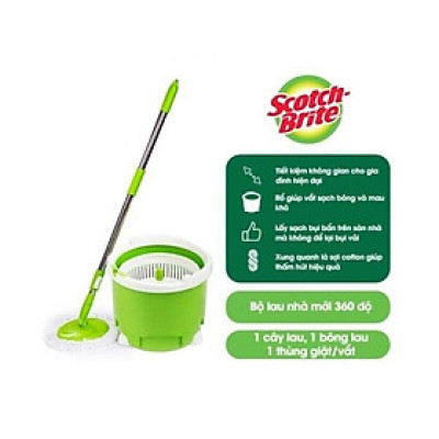Bộ cây lau nhà thông minh 360 độ một lồng giặt 3M SCOTCH-BRITE 