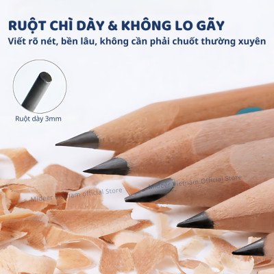 Bút Chì 2B 4B 6B Mideer cho bé tập viết cạnh tam giác Thick Triangular Pencils