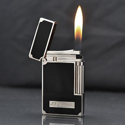 Vỏ Hột Quẹt Bật Lửa Upon D125T Họa Tiế Nền Đen Cạnh Viền Bạc Vô Cùng Độc Đáo Khắc Chữ S.t Upon - Dùng Ga Đá Cao Cấp