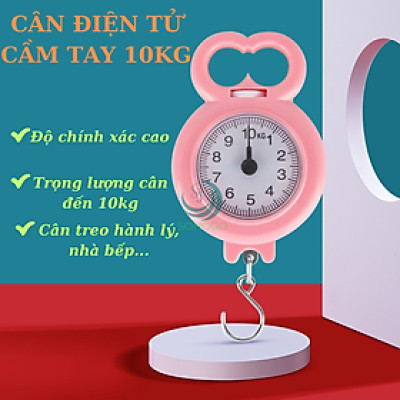 [CHỌN MÀU]-Cân Điện Tử Cầm Tay 10kg Có Lò Xo Cân Đo Kỹ Thuật Số Độ Chính Xác Cao Treo Hành Lý Nhà Bếp-Cân Treo Mini 10 kg