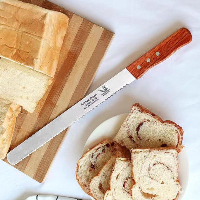 DAO CẮT BÁNH MÌ BÁNH NGỌT BÁNH GATO SINH NHẬT TAY CẦM CÁN GỖ LƯỠI RĂNG CƯA DÀI 38CM ( HÀNG CAO CẤP XUẤT CHLB ĐỨC )