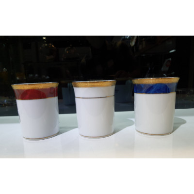 Cốc sứ cao cấp Noritake M166-T91332K, màu đỏ vân đá, mạ vàng, dung tích 250ml - Hàng chính hãng