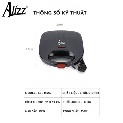 Máy Nướng Bánh Hotdog 750W ALIZZ AL-13556
