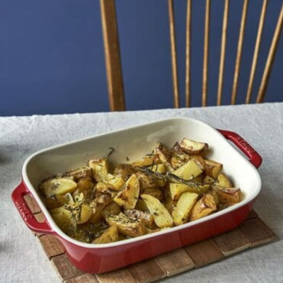 Staub - Khay Gốm Hình Chữ Nhật - Màu Xanh Đen/Màu Đỏ Cherry