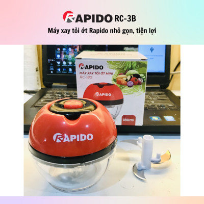 Máy xay tỏi ớt mini đa năng Rapido RC-3B/RC-2B 3 Lưỡi, 2 Lưỡi, chất liệu thép không gỉ, an toàn 180ml - Hàng chính hãng