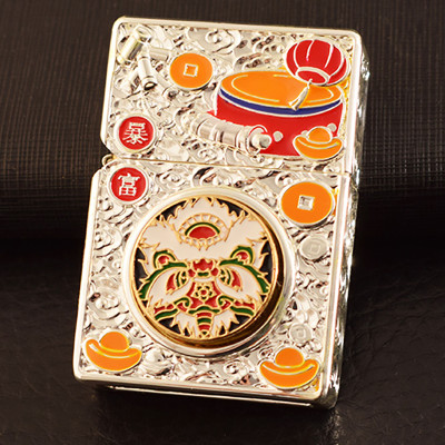 Vỏ Hột Quẹt Bật Lửa Xăng Đá Zorro Z-KJ10253C Ruột Bằng Đồng Khắc Họa Tiết Đẹp Độc Lạ