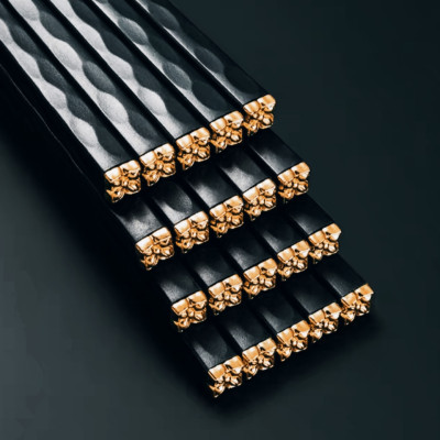 COMBO SÉT 5 ĐÔI ĐŨA HOA ANH ĐÀO KHẢM VÀNG KHẢM BẠC CHẤT LIỆU SỢI THỦY TINH CHỊU NHIỆT CAO CẤP