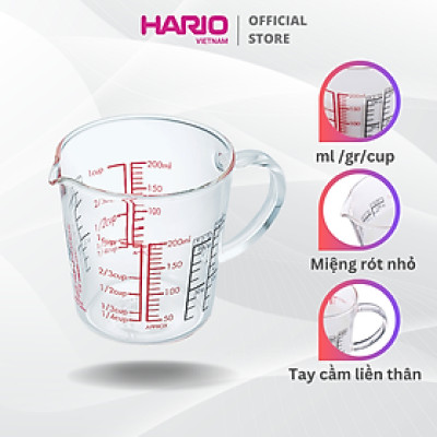 Ca đo lường thủy tinh Hario 200ml (CMJW−200)