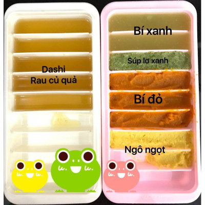 Combo 03 Khay trữ đông đồ ăn dặm cho bé Kokubo chia ngăn, có nắp đậy - Hàng nội địa Nhật