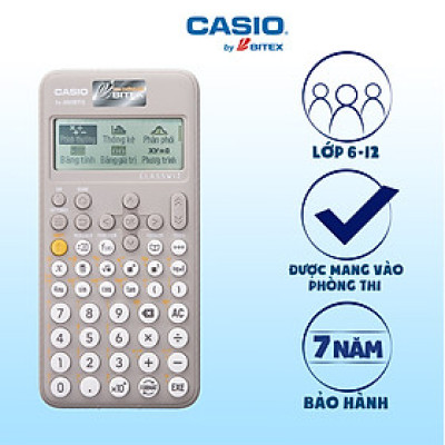 Máy tính học sinh Casio Fx-880BTG màu xám dành cho học sinh cấp 2 cấp 3 lớp 6 đến lớp 12 chuyên dụng mang vào phòng thi