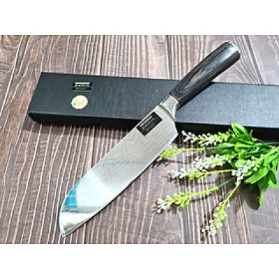 DAO - DAO BẾP NHẬT BẢN SANTOKU THÉP DAMASCUS MÃ A7 DT116 nt topcomshop vn
