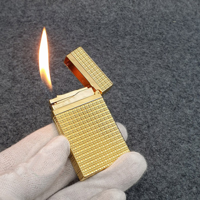 Vỏ Hột Quẹt Bật Lửa Upon Họa Tiết Ô Vuông Mini Sang Trọng D29V Màu Vàng - Dùng Gas Đá Cao Cấp