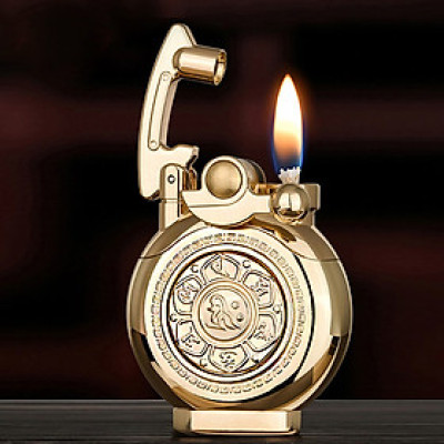 Vỏ Hột Quẹt Bật Lửa Xăng Đá Chief CF208 Thiết Kế Họa Tiết Hoa Sen Đẹp Độc Lạ - Dùng Xăng Bấc Đá Cao Cấp