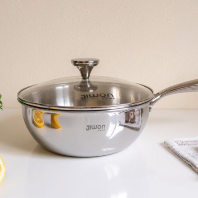 Chảo inox cao cấp Jiwon JW-IN316 size 22/24/26cm Nano Cool không cần tôi chảo chống dính vượt trội.