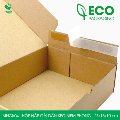 MNGK04 - 23x16x10cm - COMBO 20 HỘP CARTON NẮP GÀI HÔNG CÓ KEO NIÊM PHONG - THÙNG HỘP CARTON ĐÓNG HÀNG